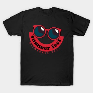 Summer Milwaukee Music Festival Smile Sunglasses 2021 T-Shirt